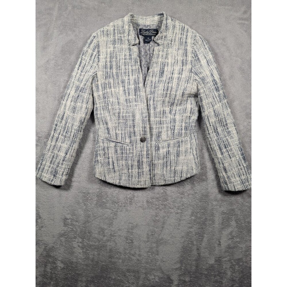 Lucky Brand Vintage Tweed Blazer Coat Womens Size XS Knit Quiet Luxury